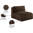 Meridian Furniture Shaggy Brown Corduroy Performance Fabric Armless Chair