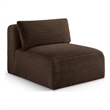 Meridian Furniture Shaggy Brown Corduroy Performance Fabric Armless Chair