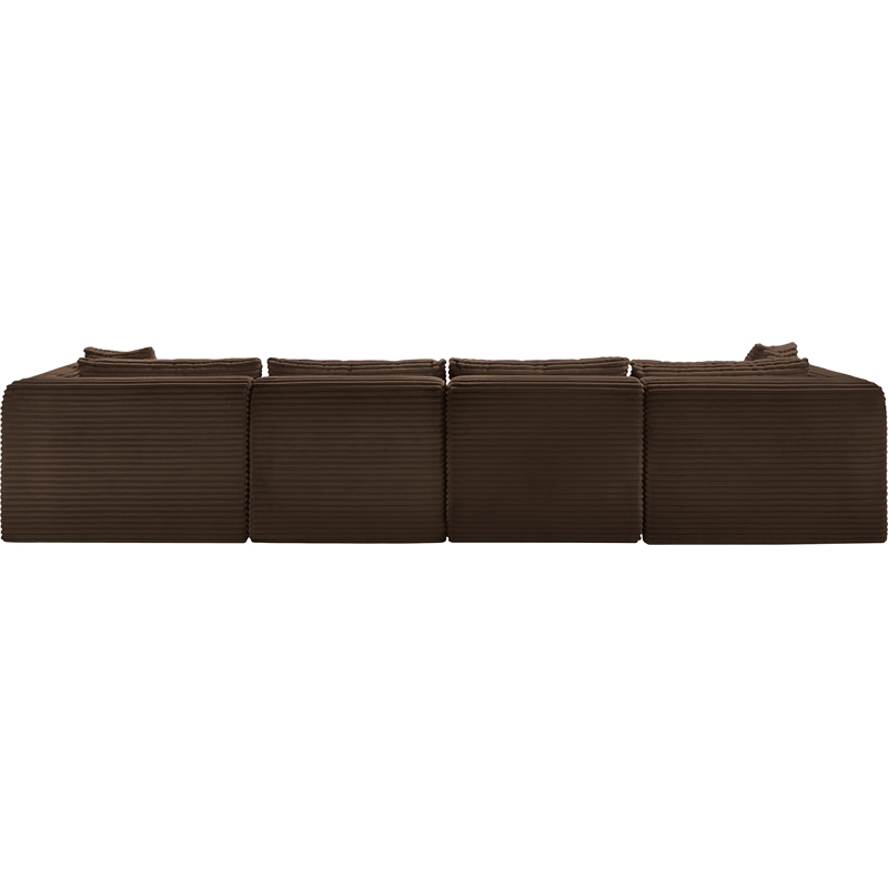 Meridian Furniture 5-Piece Brown Corduroy Performance Fabric Modular Sectional