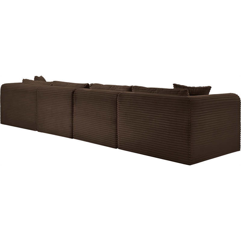 Meridian Furniture 5-Piece Brown Corduroy Performance Fabric Modular Sectional
