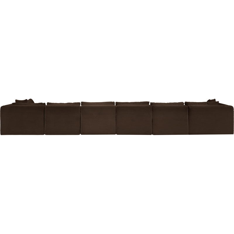 Meridian Furniture 7-Piece Brown Corduroy Performance Fabric Modular Sectional