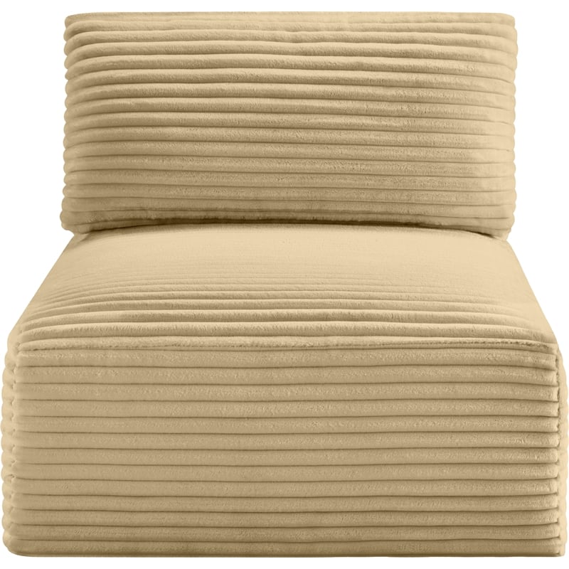 Meridian Furniture Shaggy Camel Corduroy Performance Fabric Armless Chair