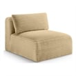 Meridian Furniture Shaggy Camel Corduroy Performance Fabric Armless Chair