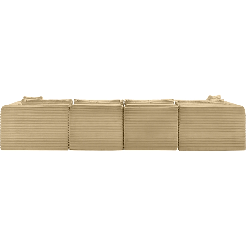Meridian Furniture 5-Piece Camel Corduroy Performance Fabric Modular Sectional