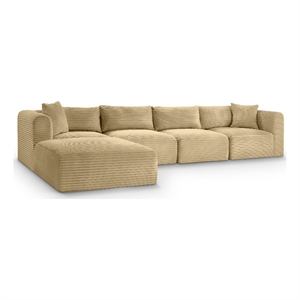 Meridian Furniture 5-Piece Camel Corduroy Performance Fabric Modular Sectional