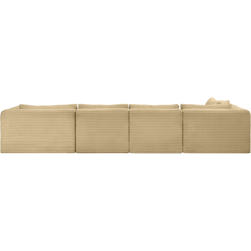Meridian Furniture 5-Piece Camel Corduroy Performance Fabric Modular Sectional