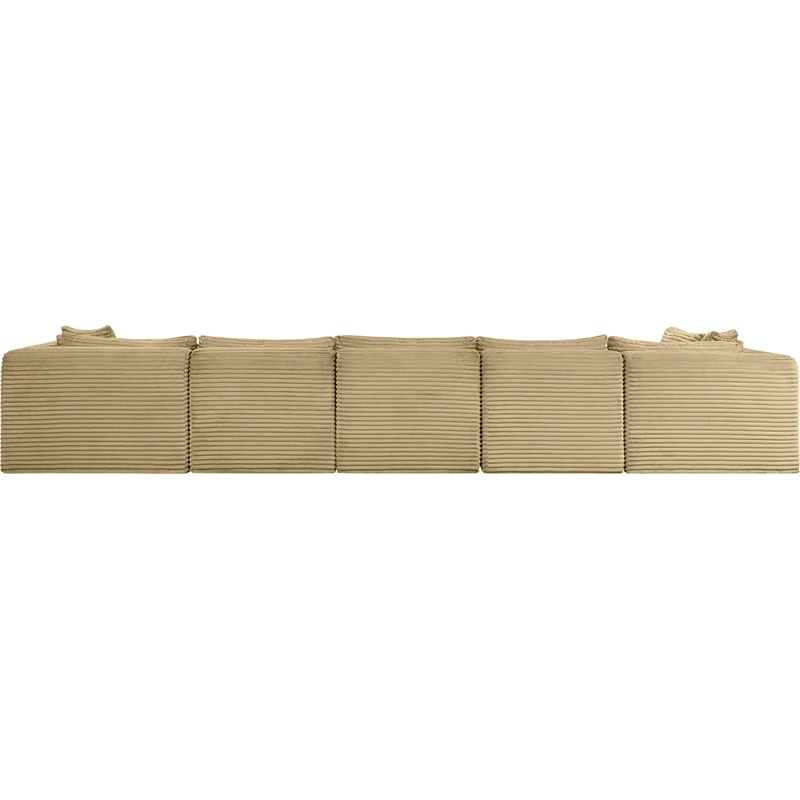 Meridian Furniture 6-Piece Camel Corduroy Performance Fabric Modular Sectional