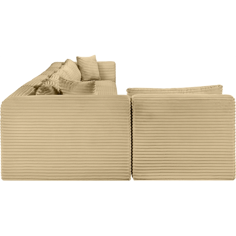 Meridian Furniture 7-Piece Camel Corduroy Performance Fabric Modular Sectional