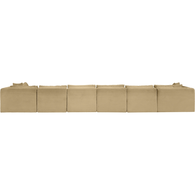 Meridian Furniture 7-Piece Camel Corduroy Performance Fabric Modular Sectional
