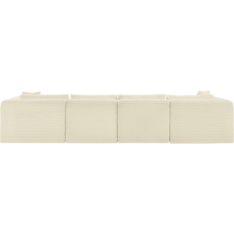 Meridian Furniture 5-Piece Cream Corduroy Performance Fabric Modular Sectional
