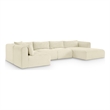 Meridian Furniture 5-Piece Cream Corduroy Performance Fabric Modular Sectional