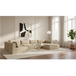 Meridian Furniture 5-Piece Cream Corduroy Performance Fabric Modular Sectional