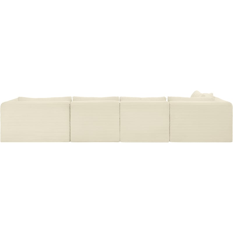 Meridian Furniture 5-Piece Cream Corduroy Performance Fabric Modular Sectional