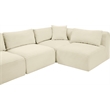 Meridian Furniture 5-Piece Cream Corduroy Performance Fabric Modular Sectional