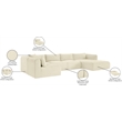 Meridian Furniture 5-Piece Cream Corduroy Performance Fabric Modular Sectional