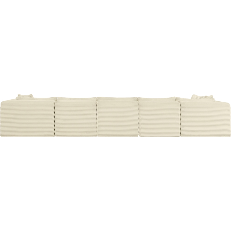 Meridian Furniture 6-Piece Cream Corduroy Performance Fabric Modular Sectional