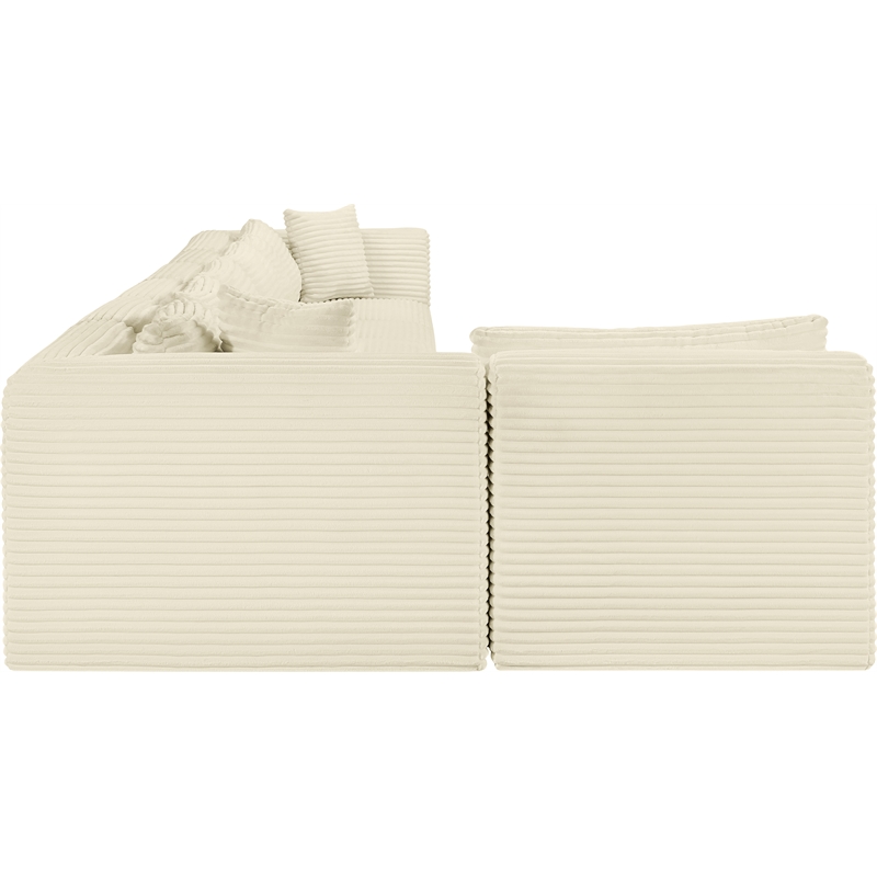 Meridian Furniture 7-Piece Cream Corduroy Performance Fabric Modular Sectional