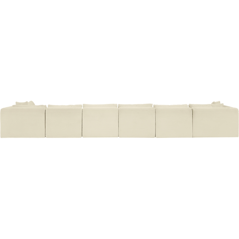 Meridian Furniture 7-Piece Cream Corduroy Performance Fabric Modular Sectional