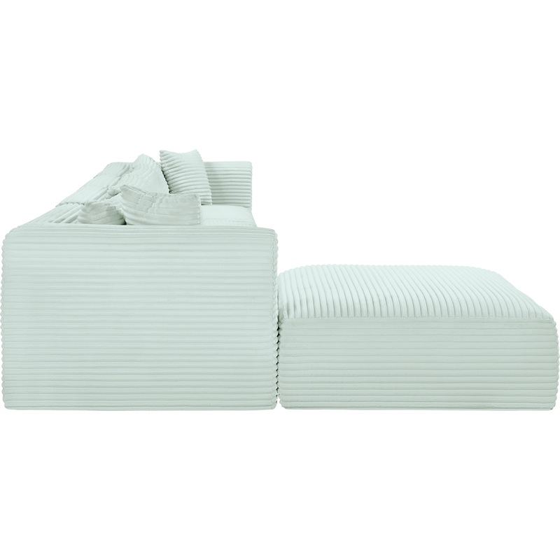 Meridian Furniture 5-Piece Mint Corduroy Performance Fabric Modular Sectional