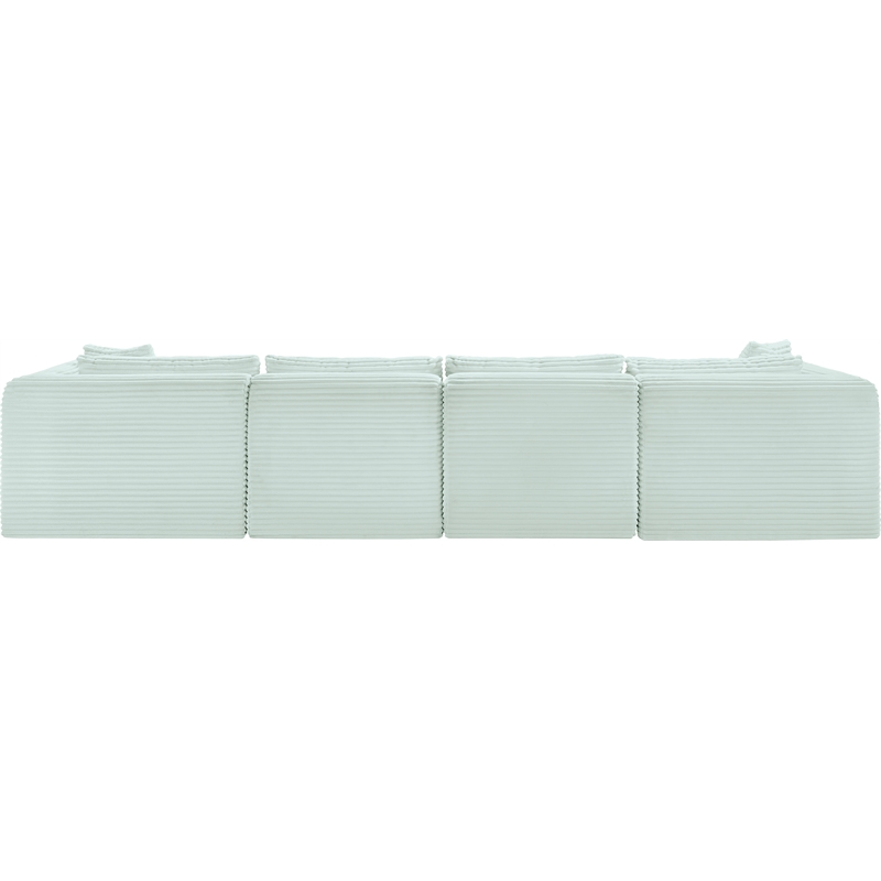 Meridian Furniture 5-Piece Mint Corduroy Performance Fabric Modular Sectional
