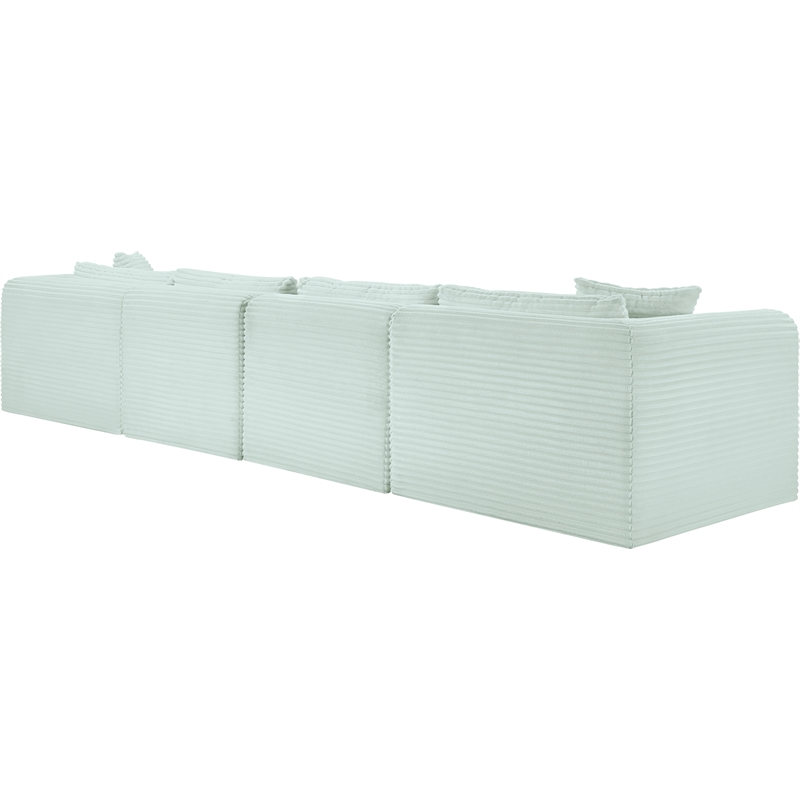 Meridian Furniture 5-Piece Mint Corduroy Performance Fabric Modular Sectional