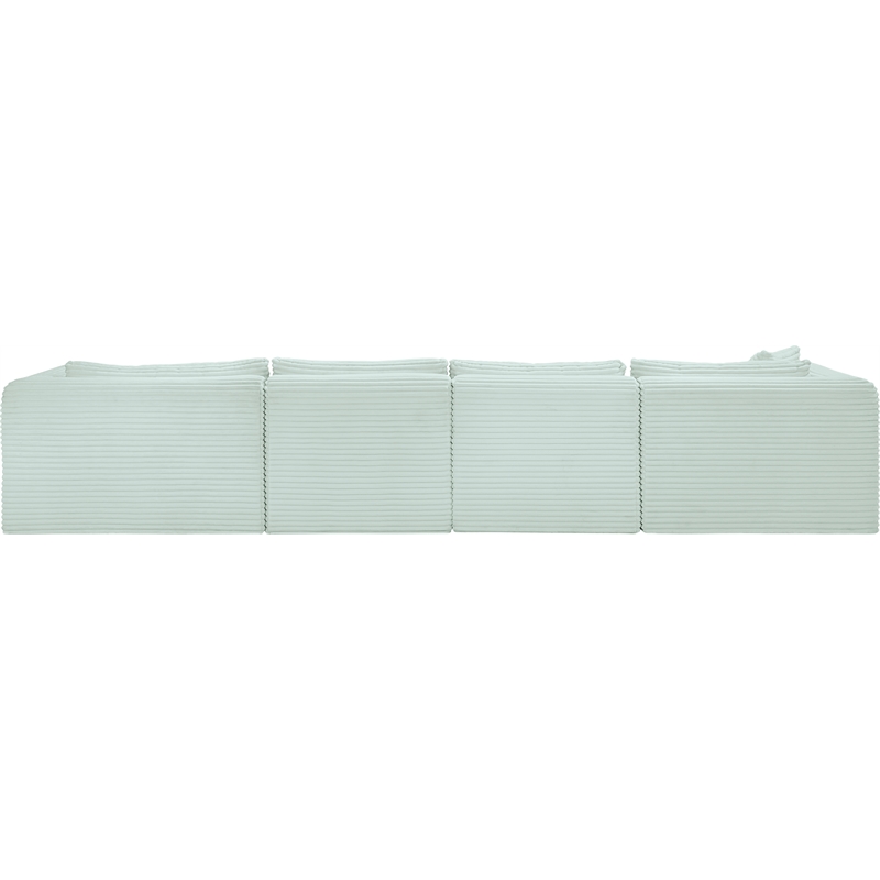 Meridian Furniture 5-Piece Mint Corduroy Performance Fabric Modular Sectional