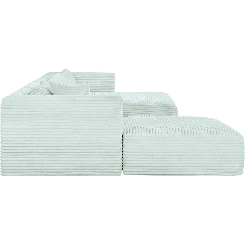 Meridian Furniture 5-Piece Mint Corduroy Performance Fabric Modular Sectional