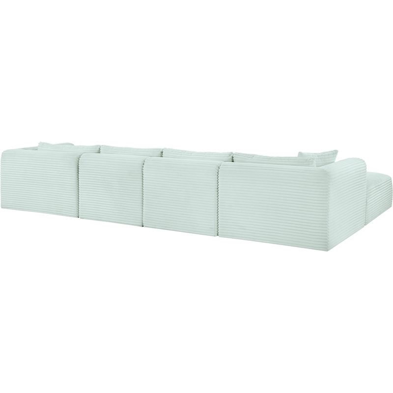Meridian Furniture 5-Piece Mint Corduroy Performance Fabric Modular Sectional