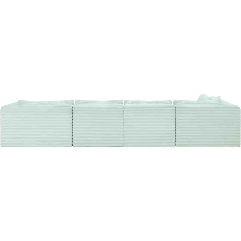 Meridian Furniture 5-Piece Mint Corduroy Performance Fabric Modular Sectional