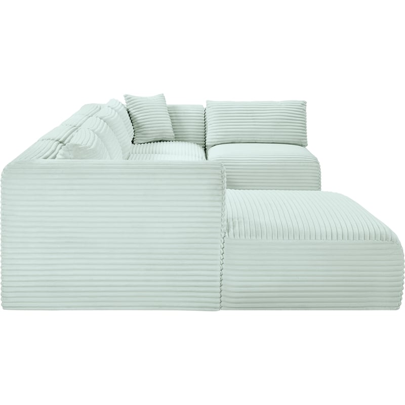 Meridian Furniture 5-Piece Mint Corduroy Performance Fabric Modular Sectional