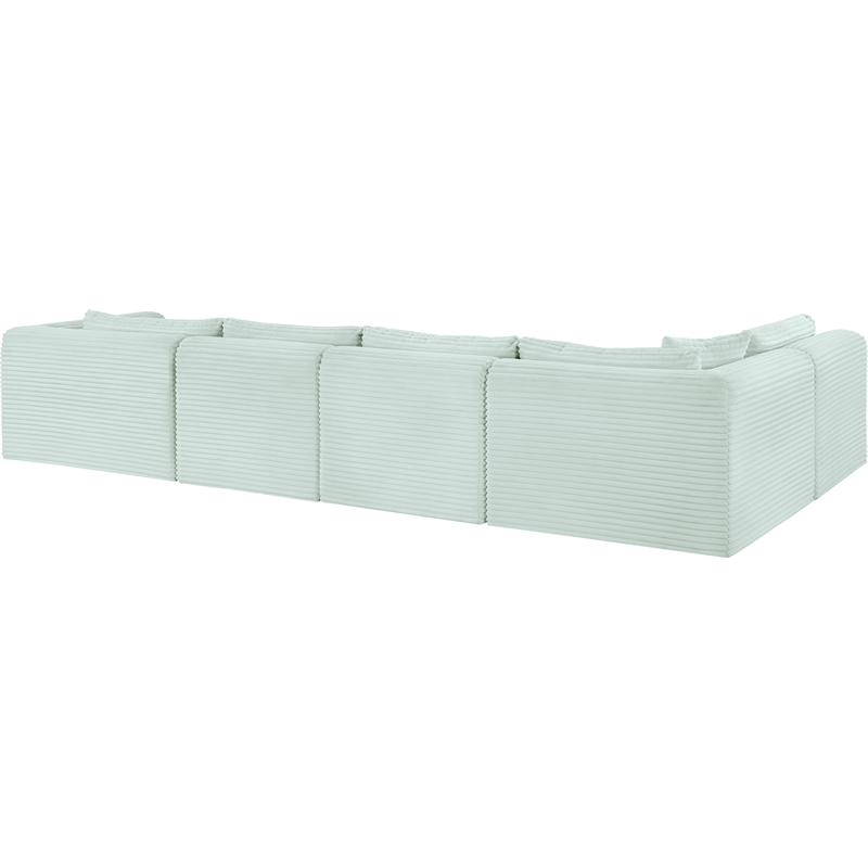 Meridian Furniture 5-Piece Mint Corduroy Performance Fabric Modular Sectional