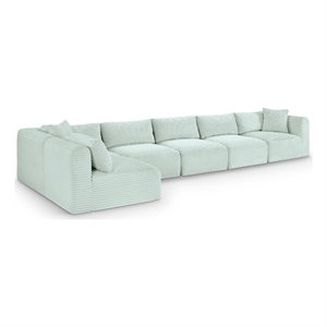 Meridian Furniture 6-Piece Mint Corduroy Performance Fabric Modular Sectional
