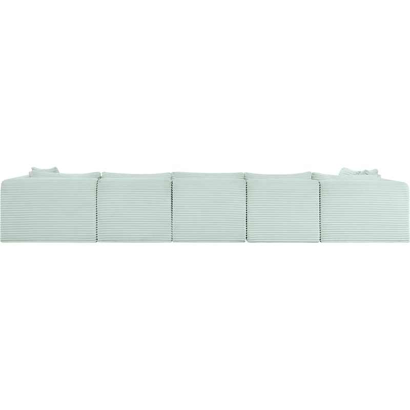 Meridian Furniture 6-Piece Mint Corduroy Performance Fabric Modular Sectional