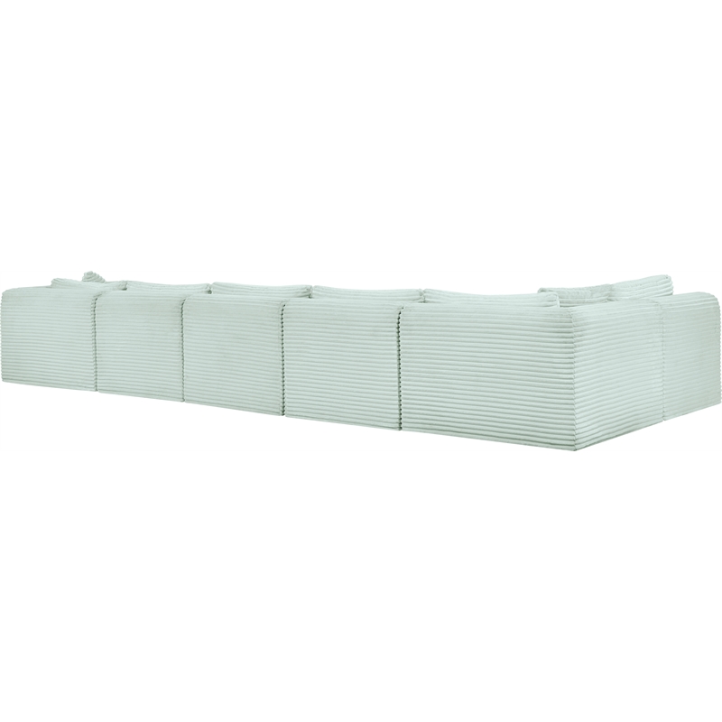 Meridian Furniture 6-Piece Mint Corduroy Performance Fabric Modular Sectional