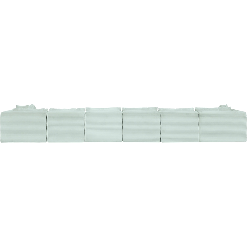 Meridian Furniture 7-Piece Mint Corduroy Performance Fabric Modular Sectional