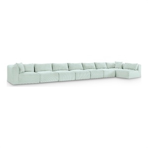 Meridian Furniture 8-Piece Mint Corduroy Performance Fabric Modular Sectional
