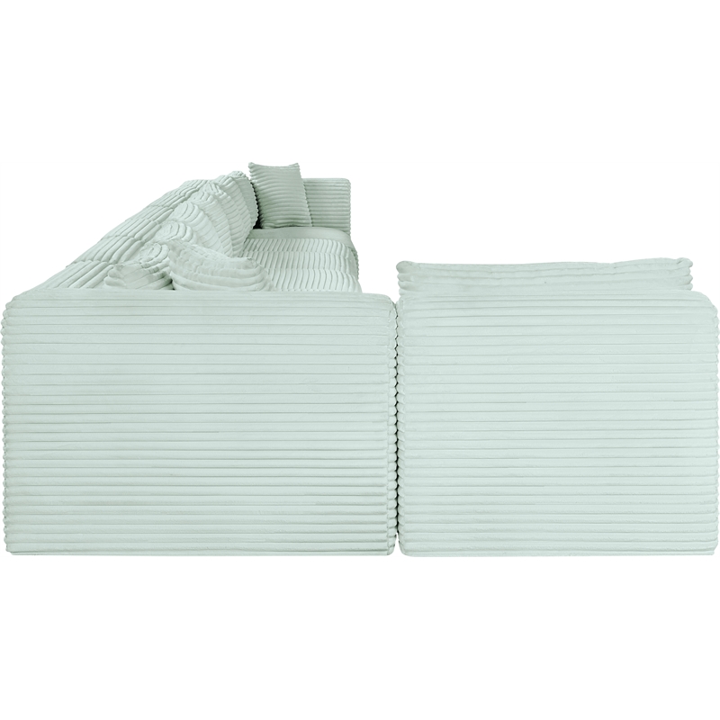 Meridian Furniture 8-Piece Mint Corduroy Performance Fabric Modular Sectional