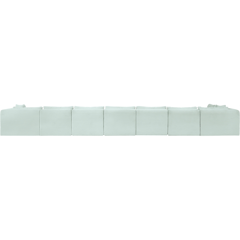 Meridian Furniture 8-Piece Mint Corduroy Performance Fabric Modular Sectional