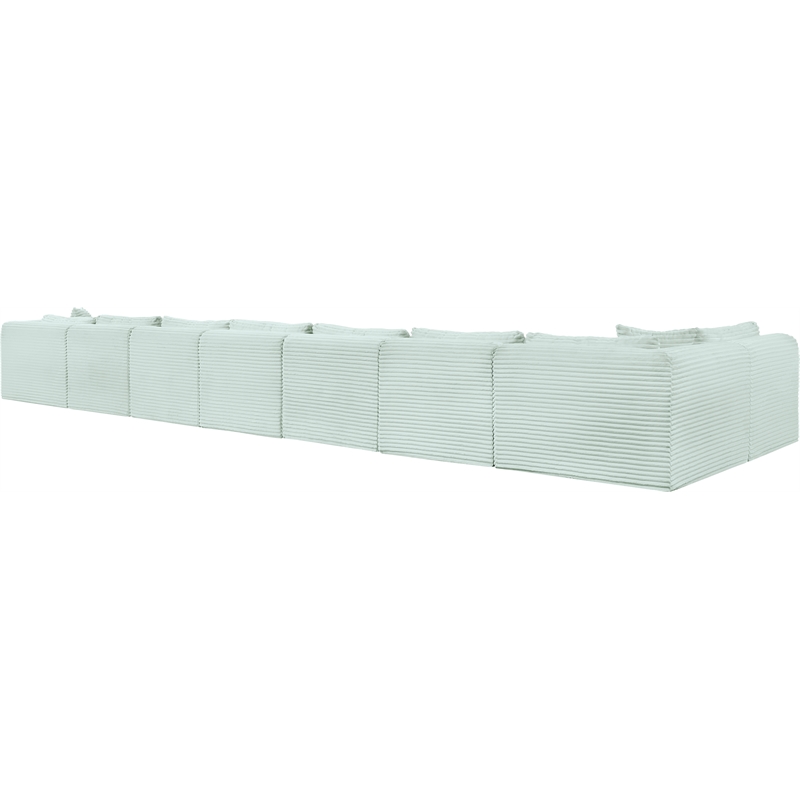 Meridian Furniture 8-Piece Mint Corduroy Performance Fabric Modular Sectional