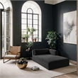Meridian Furniture Shaggy Black Corduroy Performance Fabric Chaise