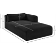 Meridian Furniture Shaggy Black Corduroy Performance Fabric Chaise