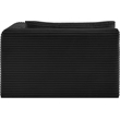 Meridian Furniture Shaggy Black Corduroy Performance Fabric Chaise