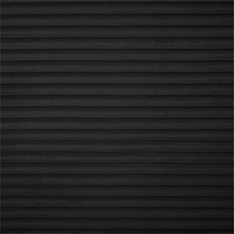 Meridian Furniture Shaggy Black Corduroy Performance Fabric Chaise