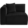Meridian Furniture Shaggy Black Corduroy Performance Fabric Corner Chair