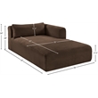 Meridian Furniture Shaggy Brown Corduroy Performance Fabric Chaise