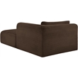 Meridian Furniture Shaggy Brown Corduroy Performance Fabric Chaise