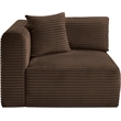 Meridian Furniture Shaggy Brown Corduroy Performance Fabric Corner Chair