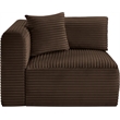 Meridian Furniture Shaggy Brown Corduroy Performance Fabric Corner Chair
