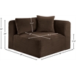 Meridian Furniture Shaggy Brown Corduroy Performance Fabric Corner Chair