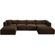 Meridian Furniture 5-Piece Brown Corduroy Performance Fabric Modular Sectional